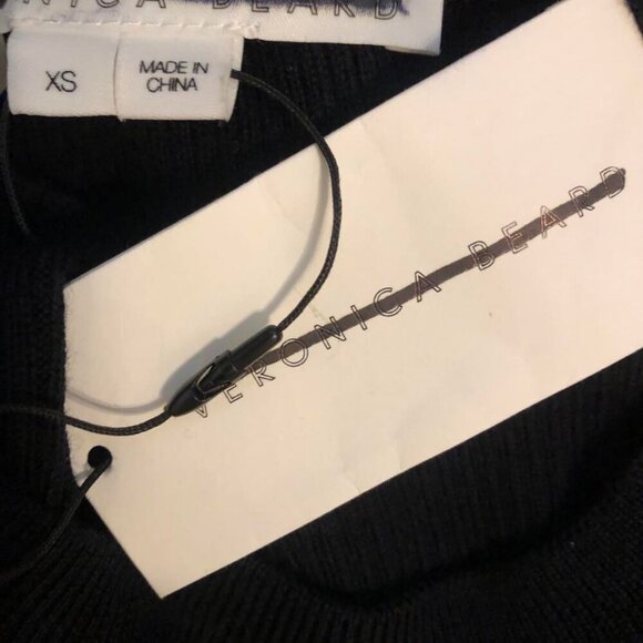 NWT VERONICA BEARD Rocha Merino Wool Sweater w Stripe Shirt Panel XS MSRP $412 - Picture 6 of 7